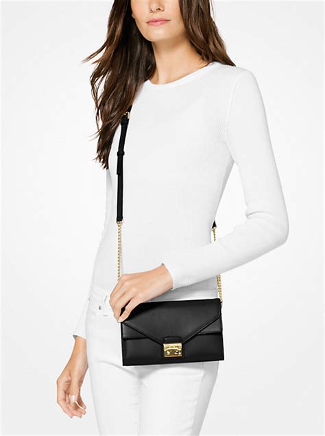 michael michael kors sloan leather chain wallet|Michael Kors Wallet price.